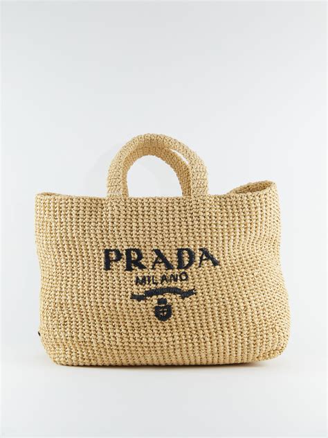 prada raffia large tote|Prada foldable shopping tote.